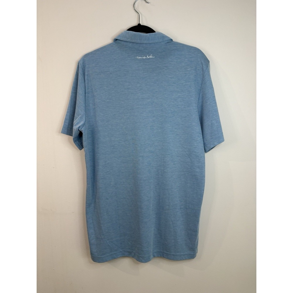 Travis Mathew Cabana Chest Stripe Polo Shirt Size Medium Heritage Blue Golf - Picture 2 of 12
